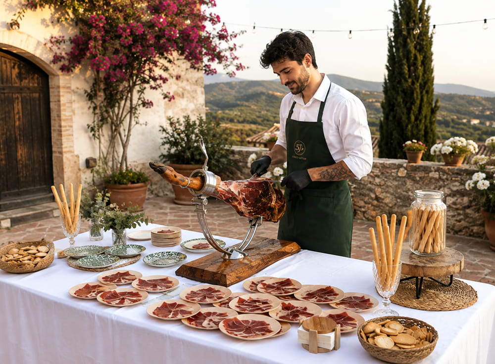 Cortador de jamon ham carver at Spanish wedding